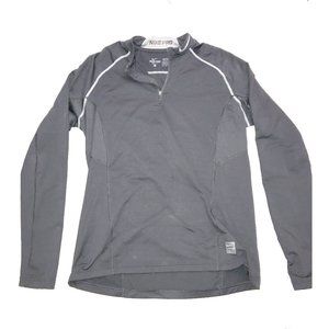 Nike Pro Hyperwarm Fitted Long Sleeve 1/4 Zip Mock Neck Sweater Cool Grey